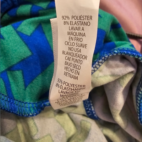 Lularoe Leggings 2 Pack One Size-Green-Blue/Multicolor - Picture 5 of 9